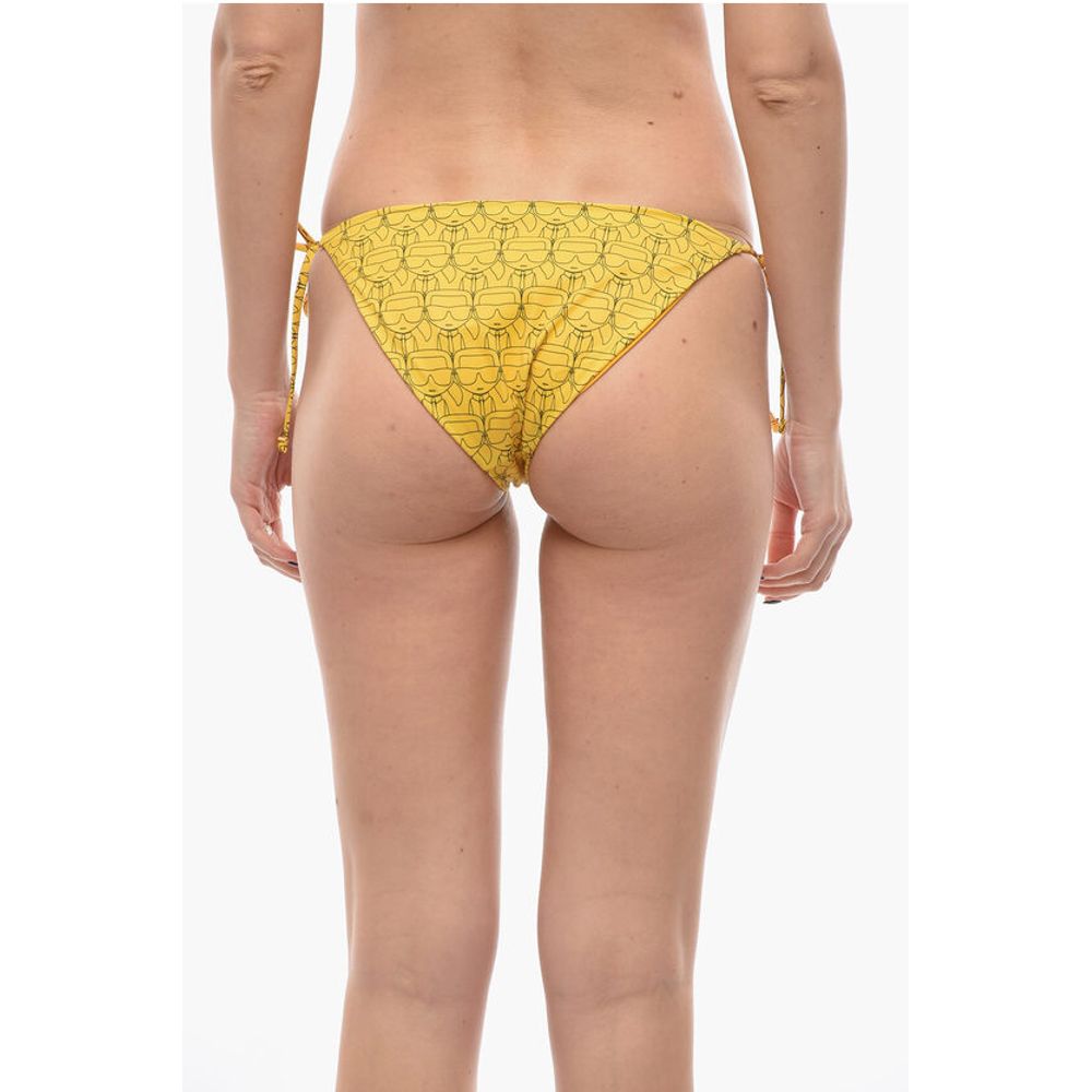 All-Over Iconic Printed Bikini Bottom With Knotted Laces