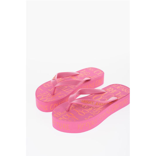 JEANS COUTURE All-OverLogo Flip Flop with Platform 3,5cm