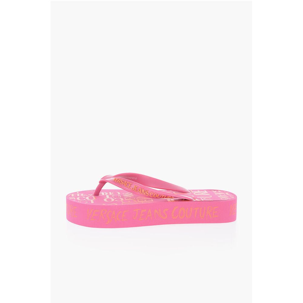 JEANS COUTURE All-OverLogo Flip Flop with Platform 3,5cm