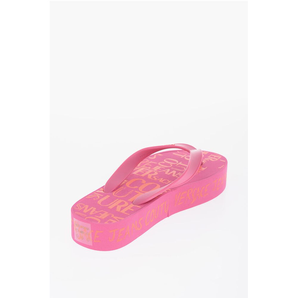 JEANS COUTURE All-OverLogo Flip Flop with Platform 3,5cm