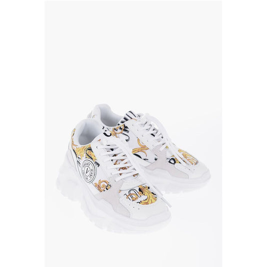 JEANS COUTURE Baroque Motif Sneakers with Suede Details 7cm
