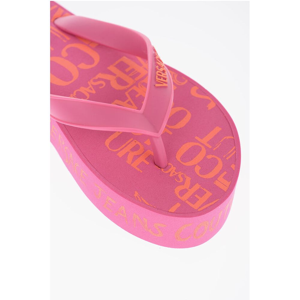 JEANS COUTURE All-OverLogo Flip Flop with Platform 3,5cm