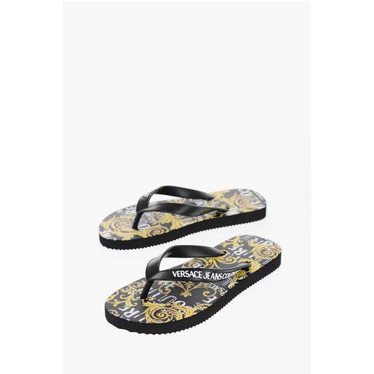 JEANS COUTURE Baroque Printed Rubber Flip Flops