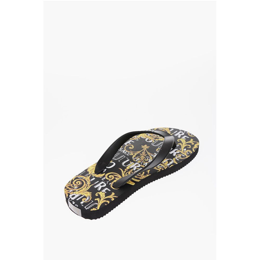JEANS COUTURE Baroque Printed Rubber Flip Flops