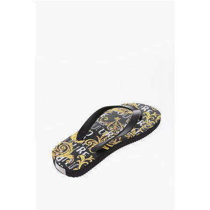 JEANS COUTURE Baroque Printed Rubber Flip Flops