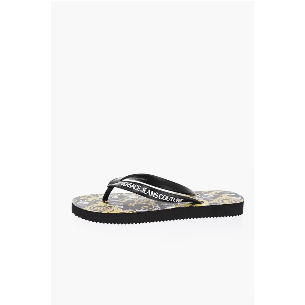 JEANS COUTURE Baroque Printed Rubber Flip Flops