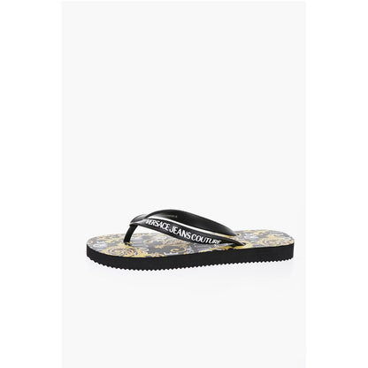 JEANS COUTURE Baroque Printed Rubber Flip Flops