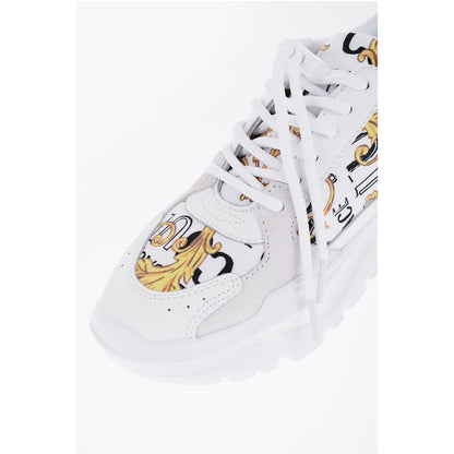 JEANS COUTURE Baroque Motif Sneakers with Suede Details 7cm