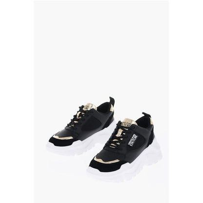JEANS COUTURE Leather SPEEDTRACK Sneakers with Golden Detail