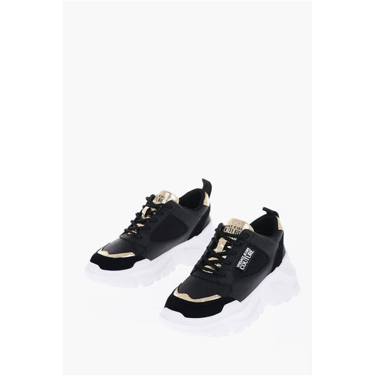 JEANS COUTURE Leather SPEEDTRACK Sneakers with Golden Detail
