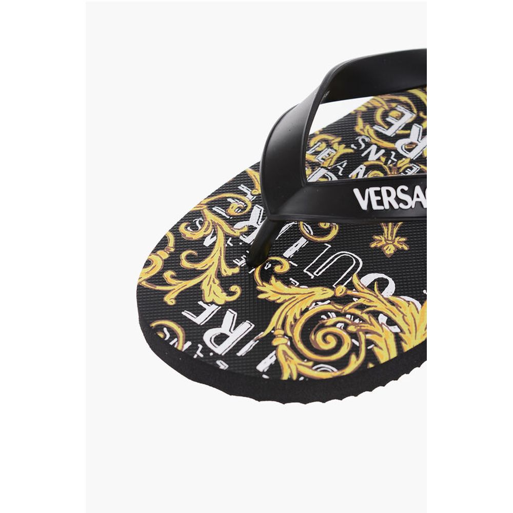 JEANS COUTURE Baroque Printed Rubber Flip Flops