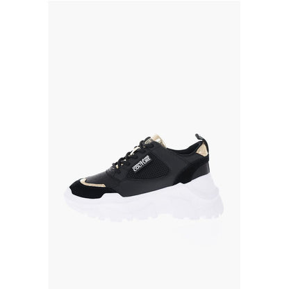 JEANS COUTURE Leather SPEEDTRACK Sneakers with Golden Detail