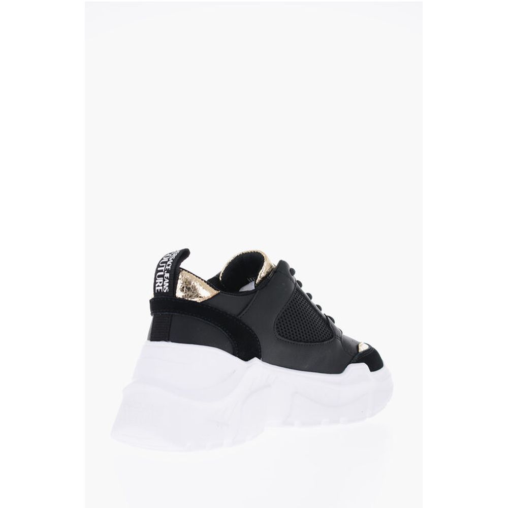 JEANS COUTURE Leather SPEEDTRACK Sneakers with Golden Detail