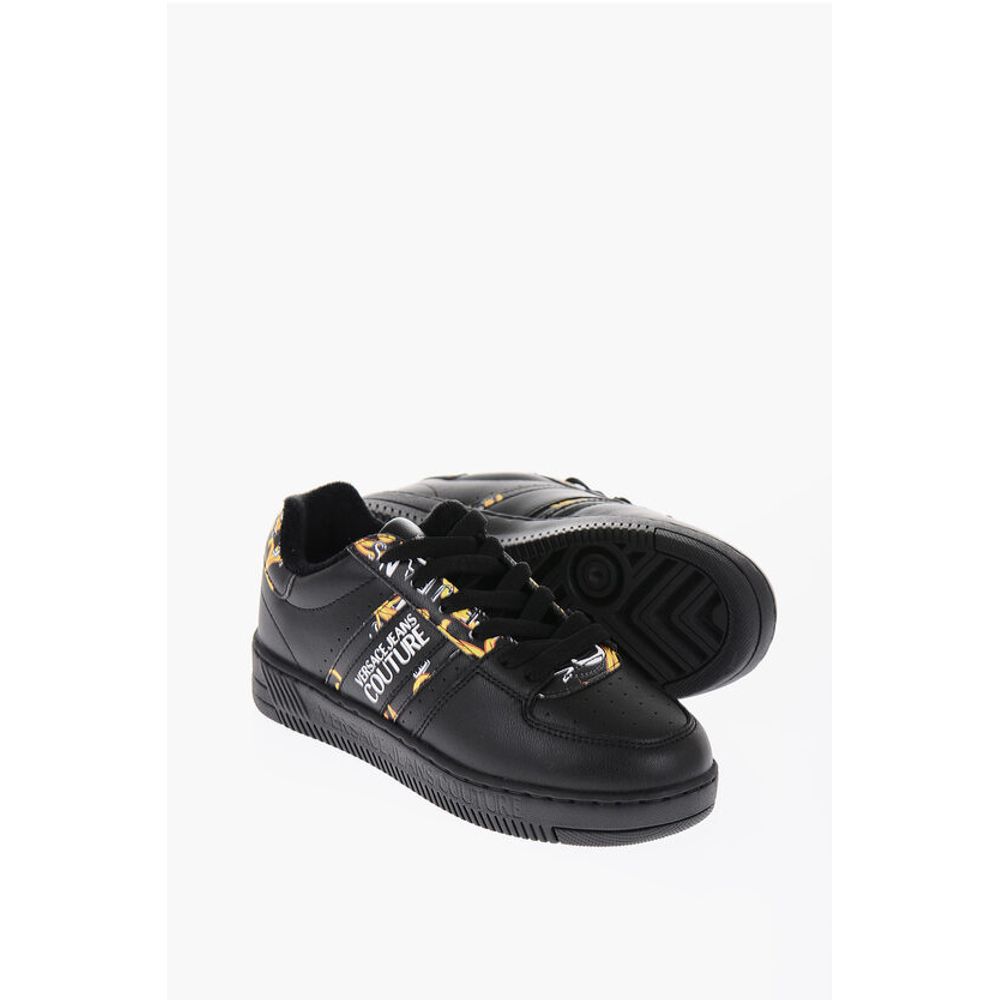 JEANS COUTURE Leather MEYSSA Low-Top Sneakers with Baroque M