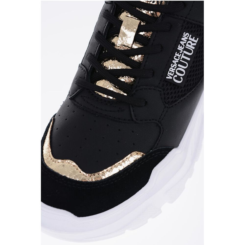 JEANS COUTURE Leather SPEEDTRACK Sneakers with Golden Detail