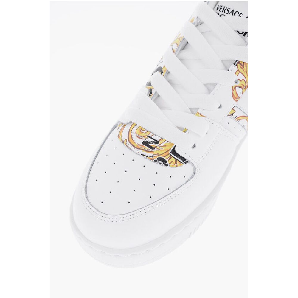 JEANS COUTURE Leather MEYSSA Low-Top Sneakers with Baroque M