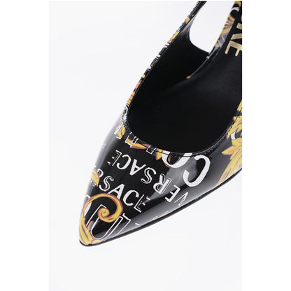 JEANS COUTURE Baroque Motif Faux Leather Slingback 9,5cm