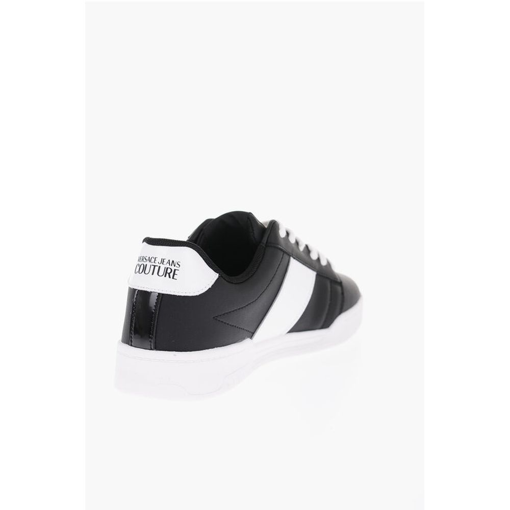 JEANS COUTURE Two-Tone Leather BROOKLYN Low-Top Sneakers wit