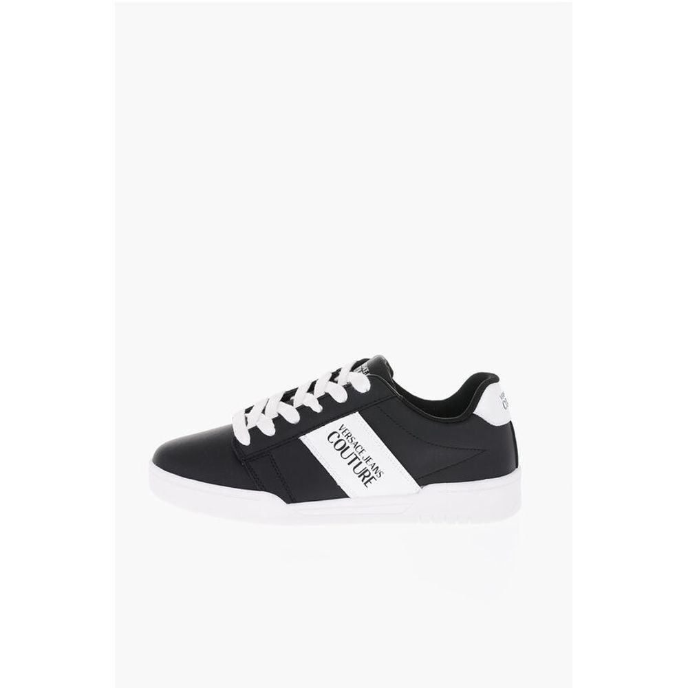 JEANS COUTURE Two-Tone Leather BROOKLYN Low-Top Sneakers wit