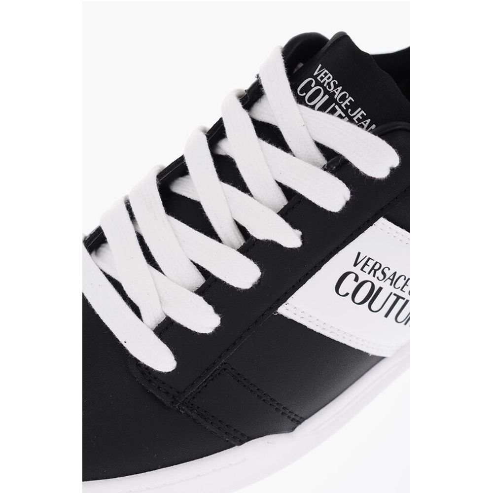 JEANS COUTURE Two-Tone Leather BROOKLYN Low-Top Sneakers wit