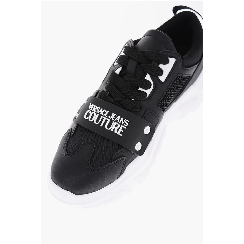 JEANS COUTURE Leather and Fabric SPEEDTRACK Sneakers with Me
