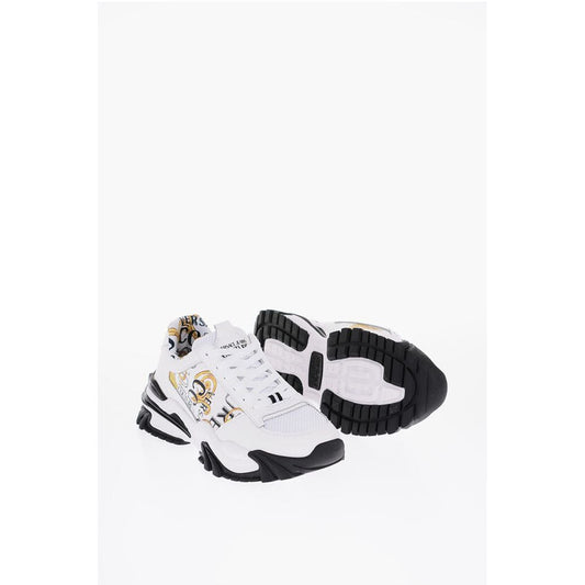 JEANS COUTURE Leather Sneakers with Baroque Detail 6cm