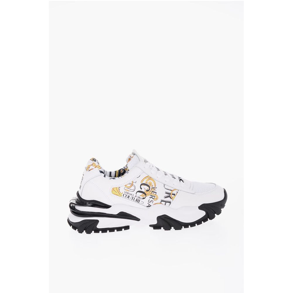 JEANS COUTURE Leather Sneakers with Baroque Detail 6cm