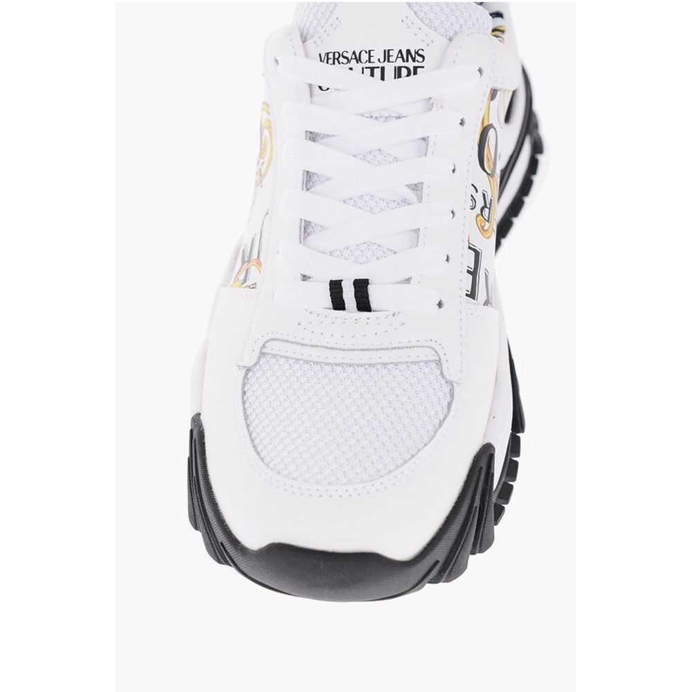 JEANS COUTURE Leather Sneakers with Baroque Detail 6cm