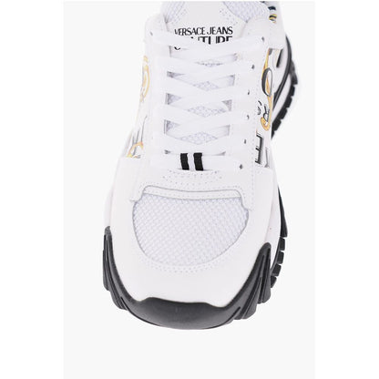 JEANS COUTURE Leather Sneakers with Baroque Detail 6cm