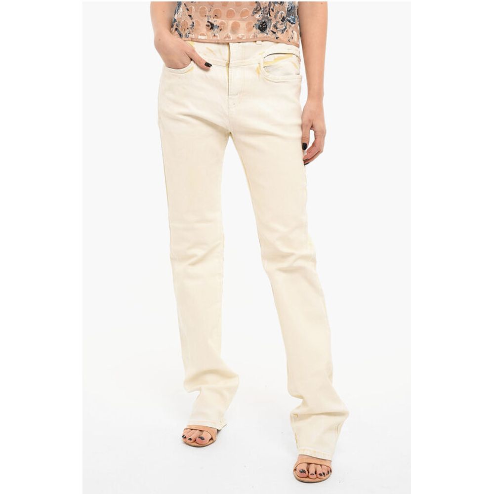 Coated-denim D-LYA Slim-fitting Jeans with High Waist