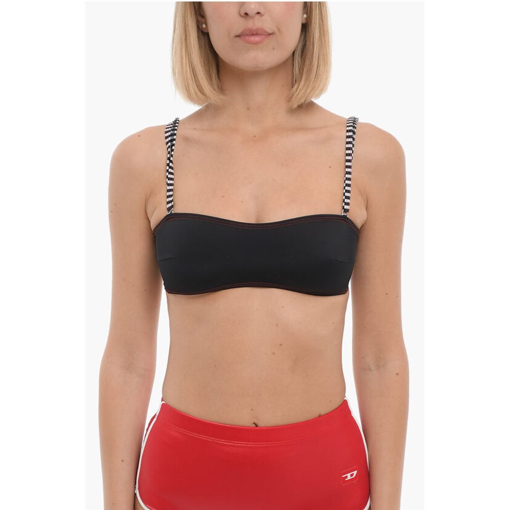 Bandeau Bikini Top with Striped Straps