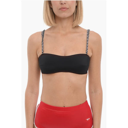 Bandeau Bikini Top with Striped Straps
