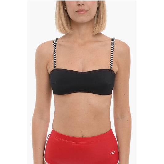 Bandeau Bikini Top with Striped Straps