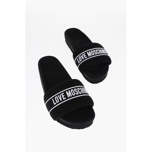 LOVE Solid Color Fabric Slides with Embroidered Logo