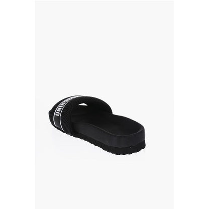 LOVE Solid Color Fabric Slides with Embroidered Logo