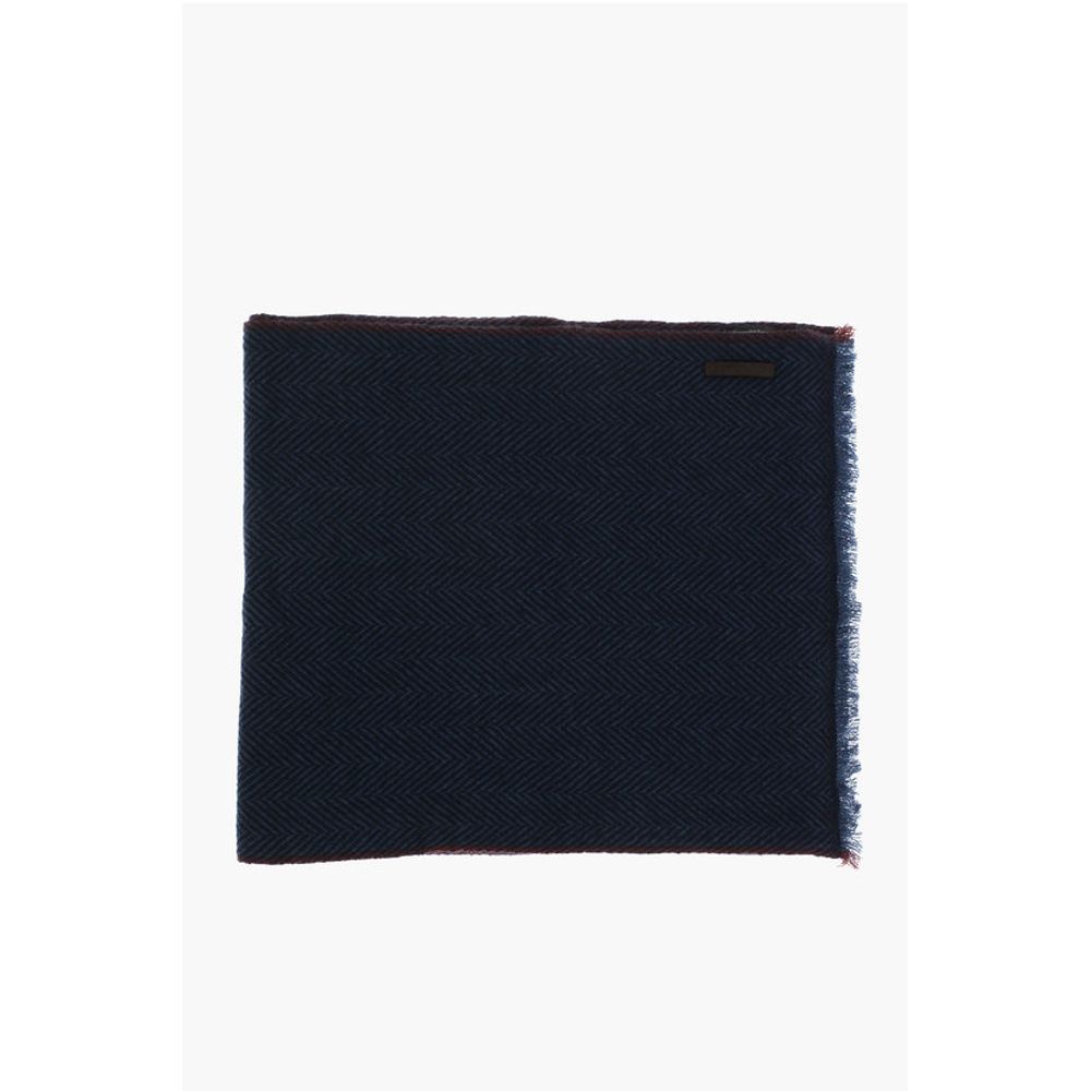 herringbone patterned cashmere scarf
