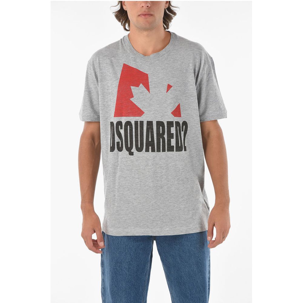 Crew Neck Printed Logo Cotton T-Shirt