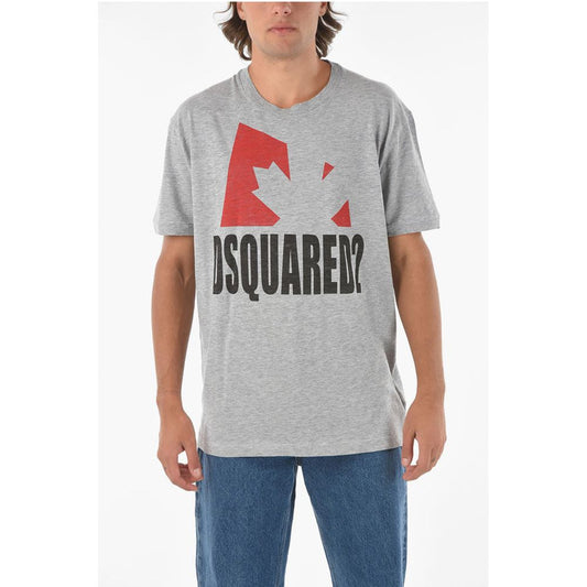Crew Neck Printed Logo Cotton T-Shirt
