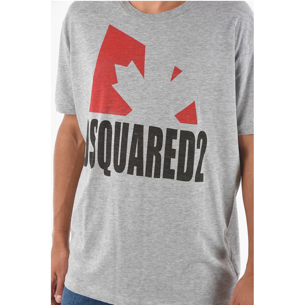 Crew Neck Printed Logo Cotton T-Shirt
