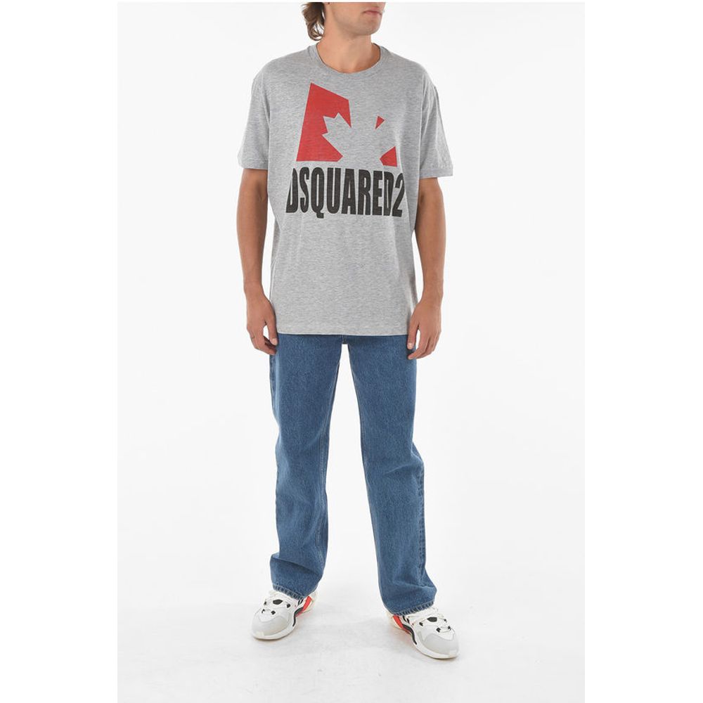 Crew Neck Printed Logo Cotton T-Shirt
