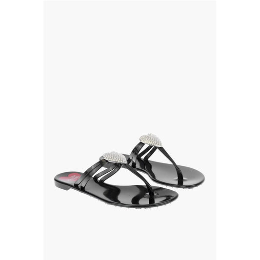LOVE rubber thong sandals with heart detail
