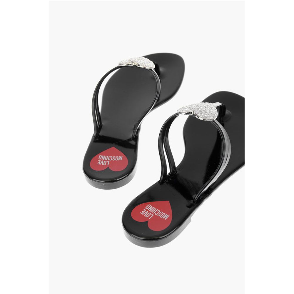 LOVE rubber thong sandals with heart detail