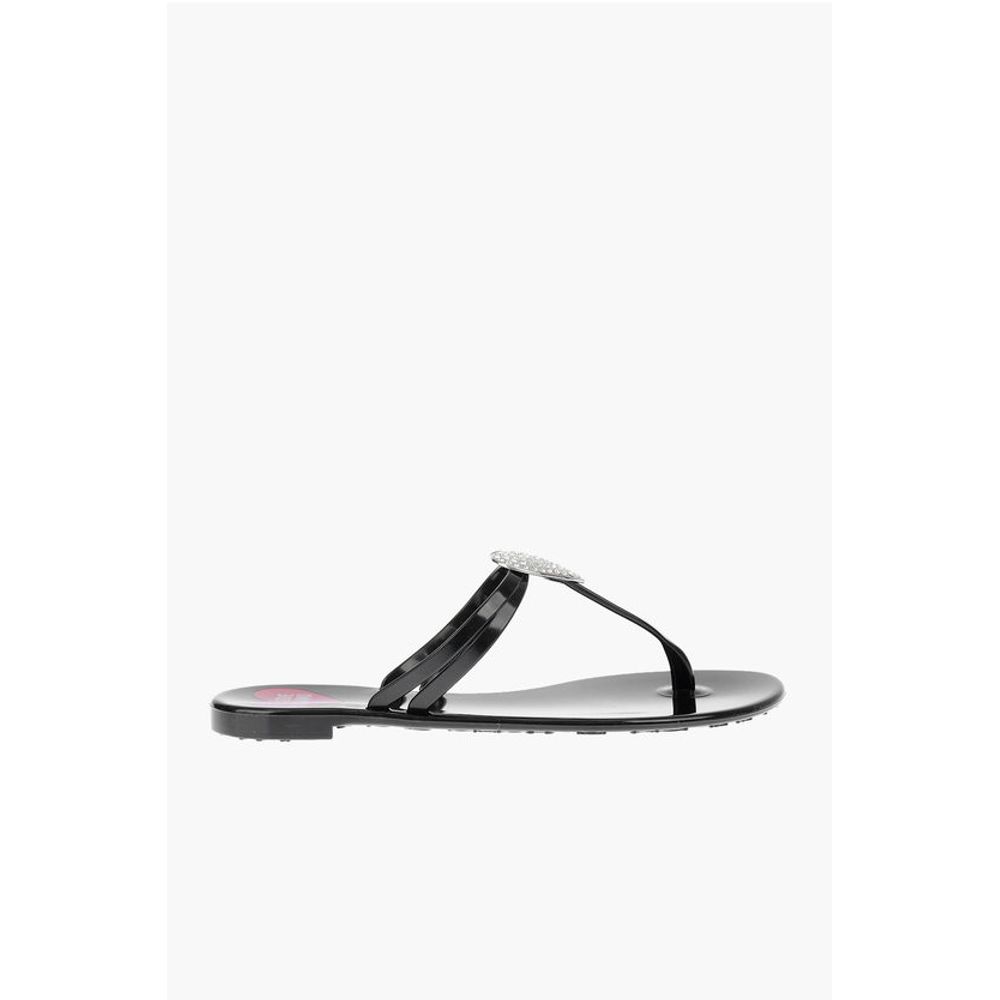 LOVE rubber thong sandals with heart detail