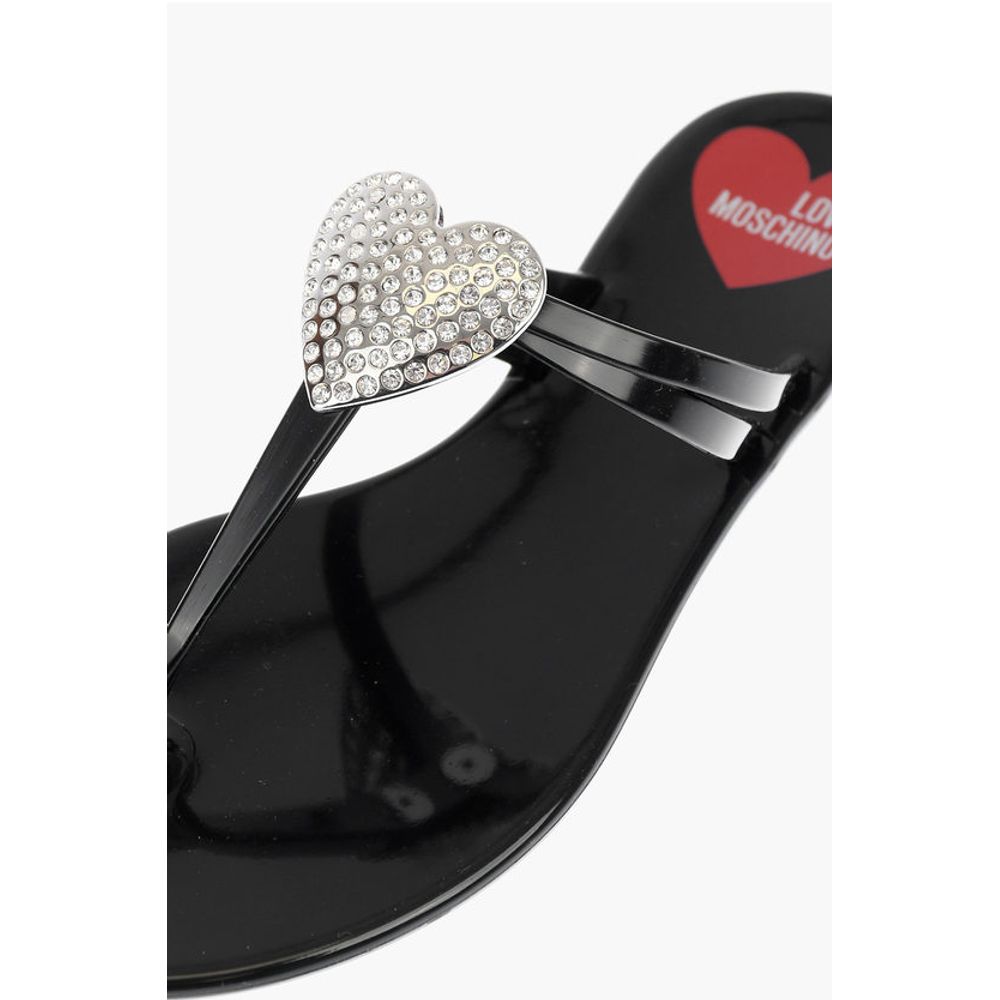 LOVE rubber thong sandals with heart detail