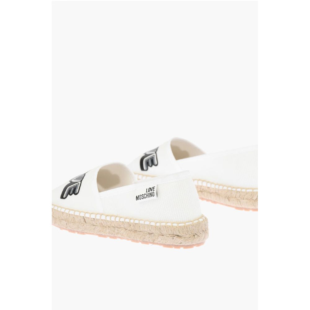 LOVE mesh espadrilles with logo-print and raffia sole