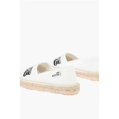 LOVE mesh espadrilles with logo-print and raffia sole