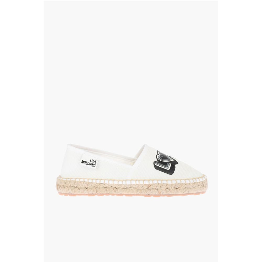 LOVE mesh espadrilles with logo-print and raffia sole