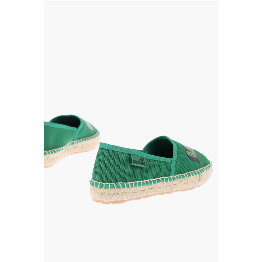 LOVE mesh espadrilles with logo-print and raffia sole