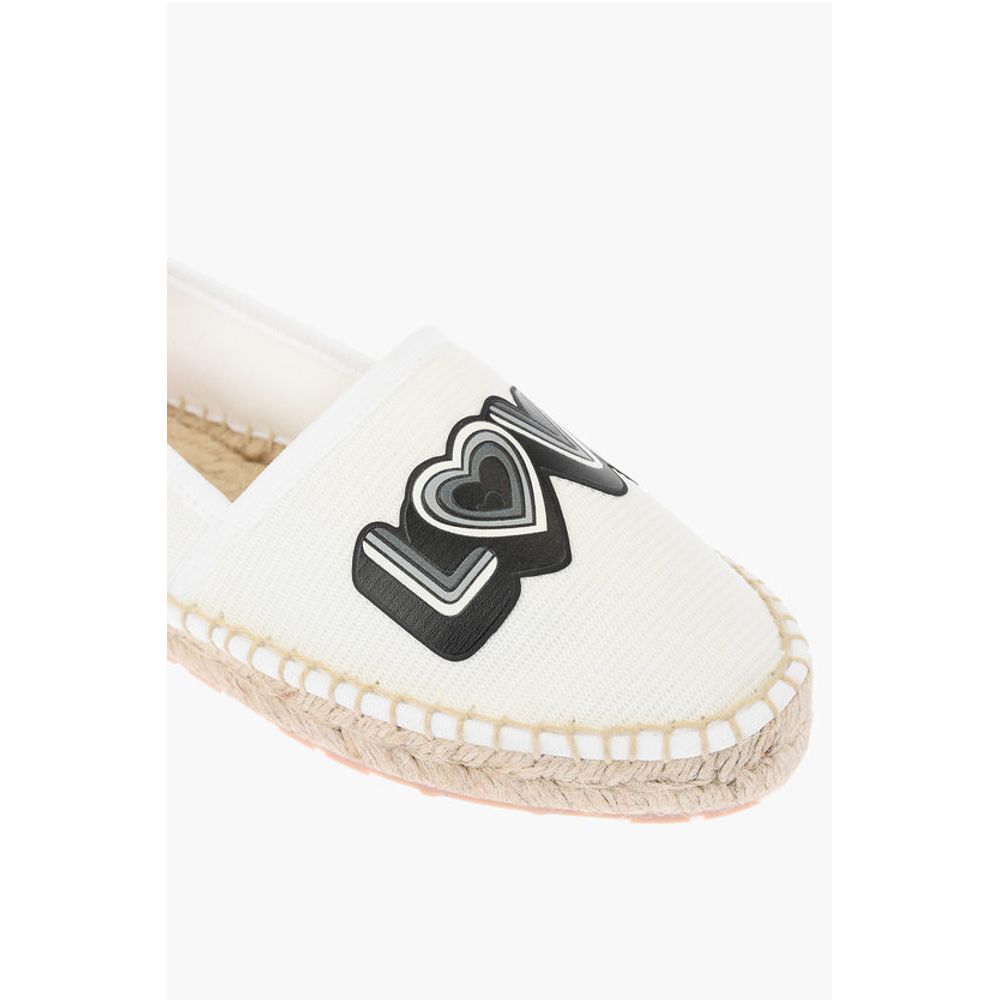 LOVE mesh espadrilles with logo-print and raffia sole