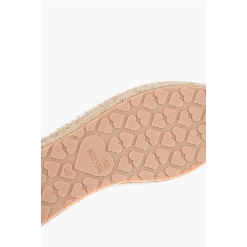 LOVE mesh espadrilles with logo-print and raffia sole